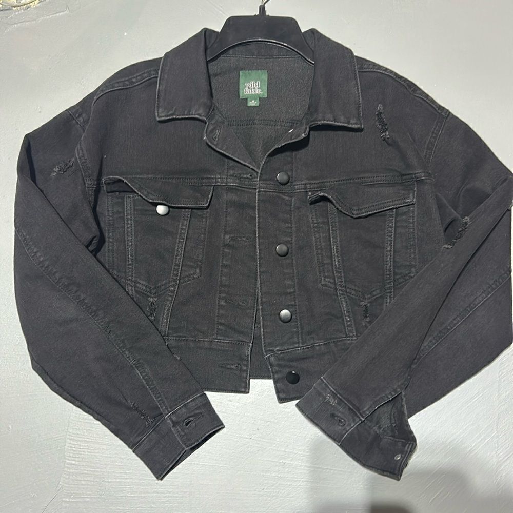 Wild Fable Black Denim Jean Jacket (Women's Size XS)